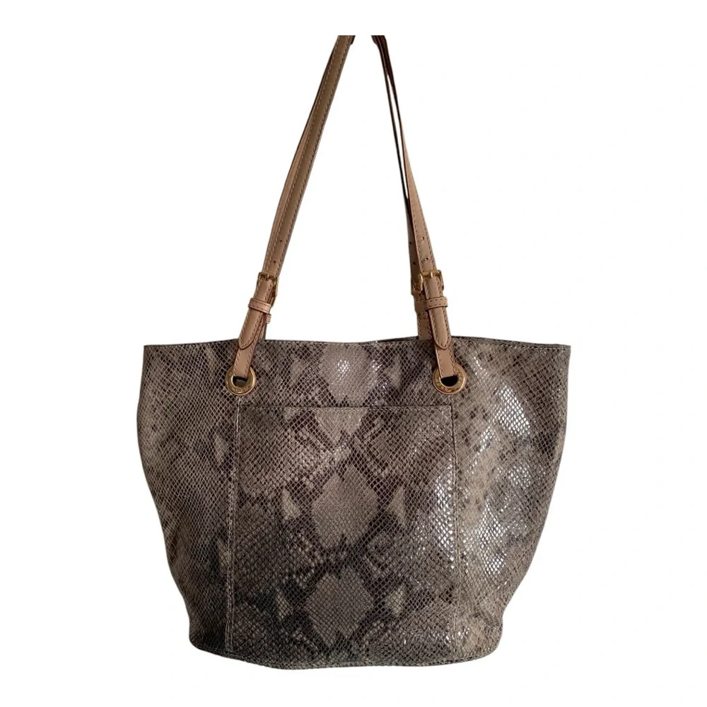 Michael Kors Vintage Snakeskin Tote Bag - Brown - Picture 2 of 9